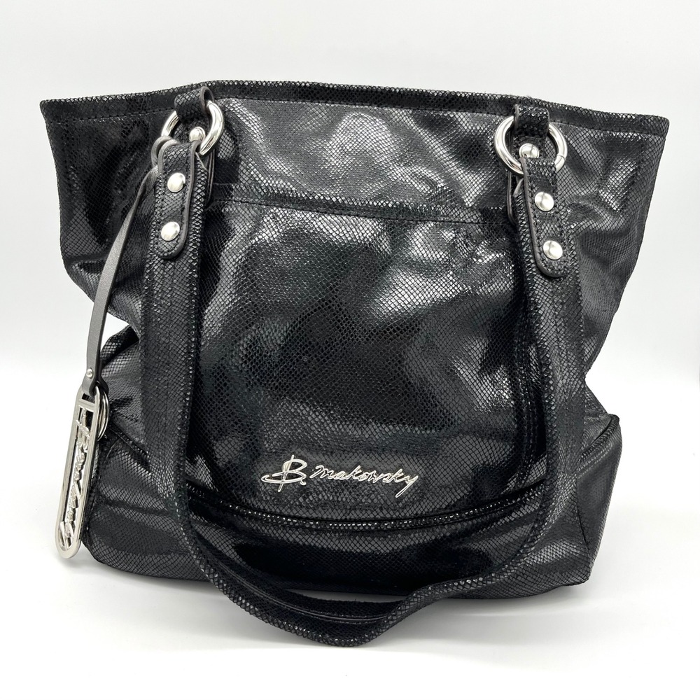 B. Makowsky Shimmering Black Satchel